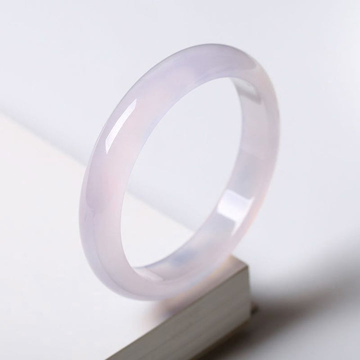 Buddha Stones天然カルセドニー ポジティブエネルギーブレスレット バングル - image 1