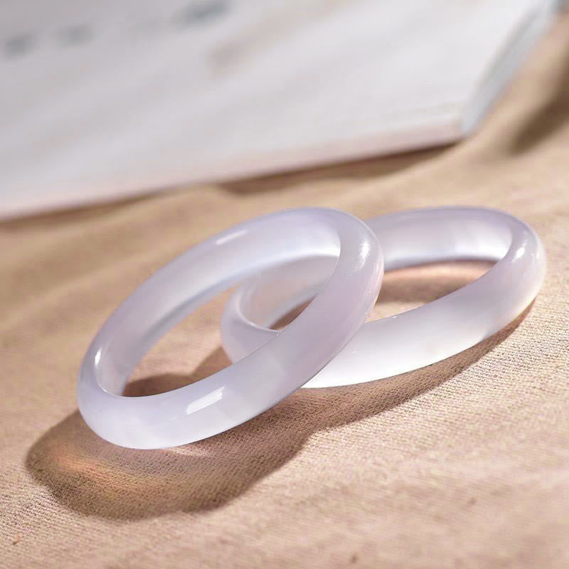 Buddha Stones天然カルセドニー ポジティブエネルギーブレスレット バングル - image 3