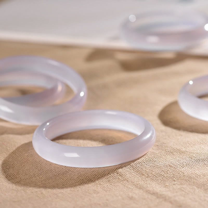 Buddha Stones天然カルセドニー ポジティブエネルギーブレスレット バングル - image 7