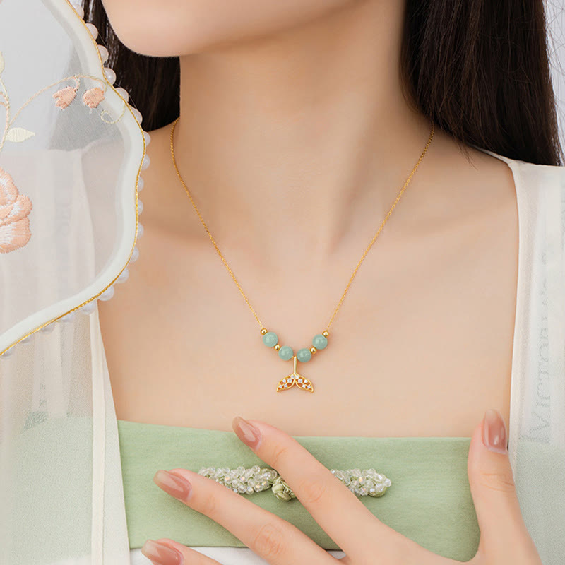 Buddha Stones925 スターリングシルバー 和田翡翠ビーズ フィッシュテール 幸運のネックレスペンダント - image 12