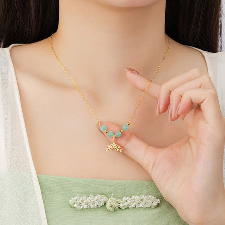 Buddha Stones925 スターリングシルバー 和田翡翠ビーズ フィッシュテール 幸運のネックレスペンダント - image 10