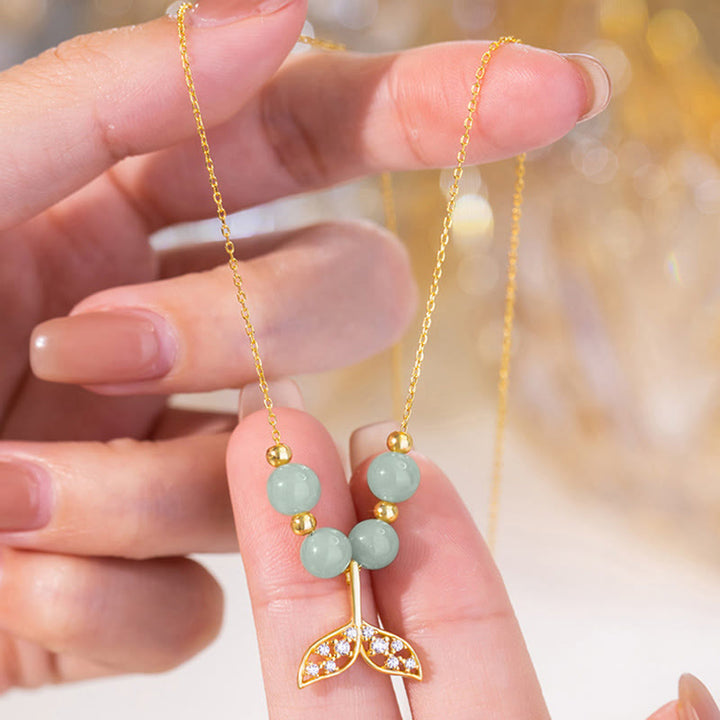 Buddha Stones925 スターリングシルバー 和田翡翠ビーズ フィッシュテール 幸運のネックレスペンダント - image 7