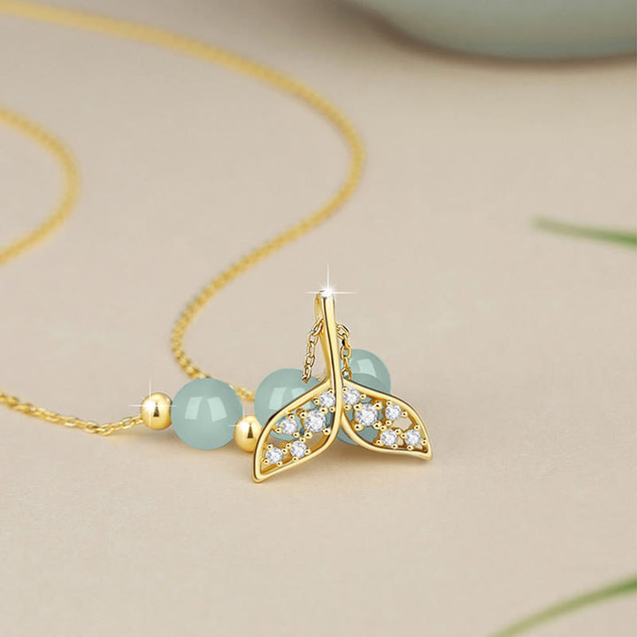 Buddha Stones925 スターリングシルバー 和田翡翠ビーズ フィッシュテール 幸運のネックレスペンダント - image 2