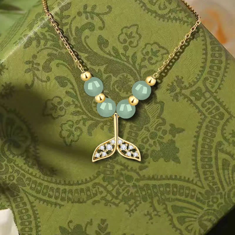 Buddha Stones925 スターリングシルバー 和田翡翠ビーズ フィッシュテール 幸運のネックレスペンダント - image 3