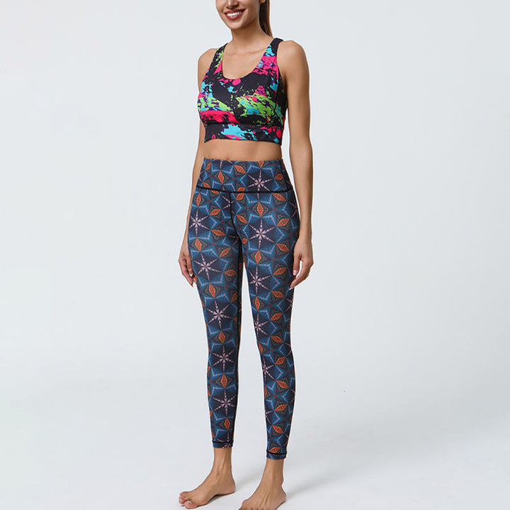 Buddha Stones、花、幾何学模様、曼荼羅プリント、スポーツ、フィットネス、ヨガ、ハイウエスト、レギンス、レディースパンツ - image 25