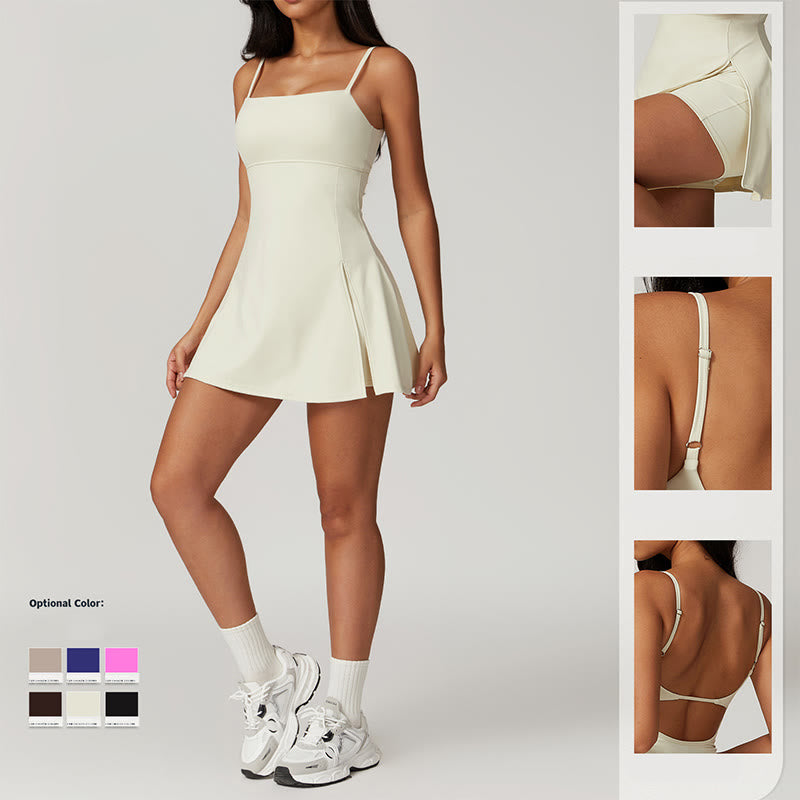 Buddha Stones無地 バックレス テニス ヨガ レディース スポーツドレス - image 4