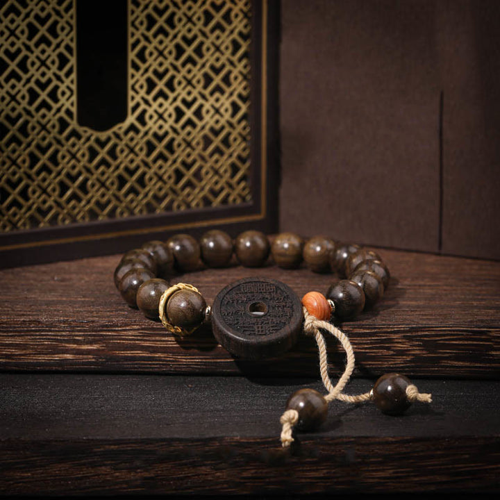Buddha Stones、黒檀、山の幽霊、お金を使うバランスブレスレット