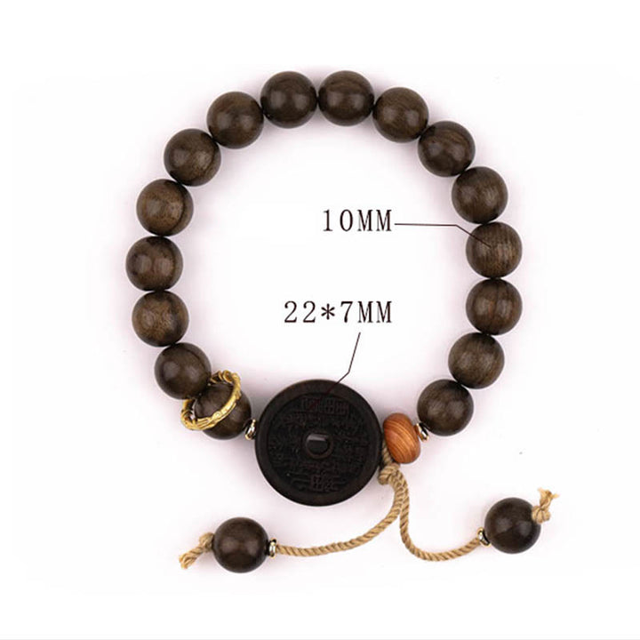 Buddha Stones、黒檀、山の幽霊、お金を使うバランスブレスレット