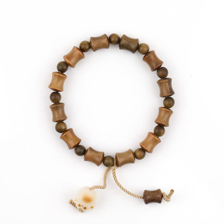 Buddha Stones緑白檀 菩提樹 猫爪 竹 平和ブレスレット - image 6