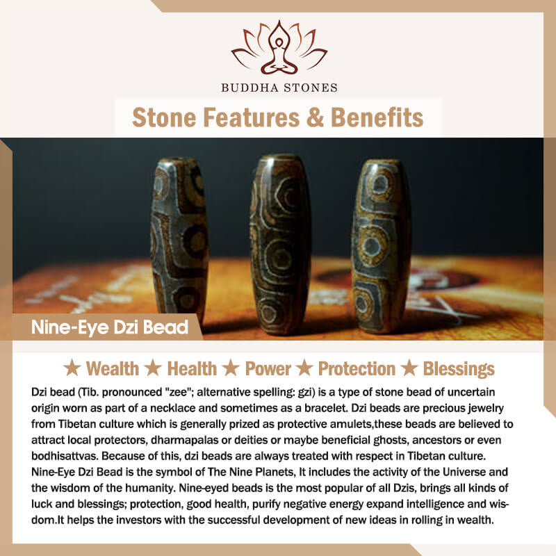 Buddha Stones 108 個入りMalaビーズ 三目玉 九目玉 翡翠 幸運ブレスレット