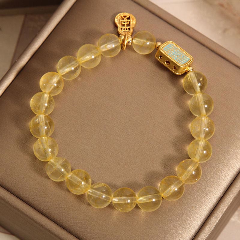 Buddha Stones天然シトリン 五経 寛大さ ブレスレット