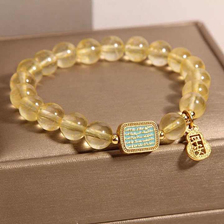 Buddha Stones天然シトリン 五経 寛大さ ブレスレット