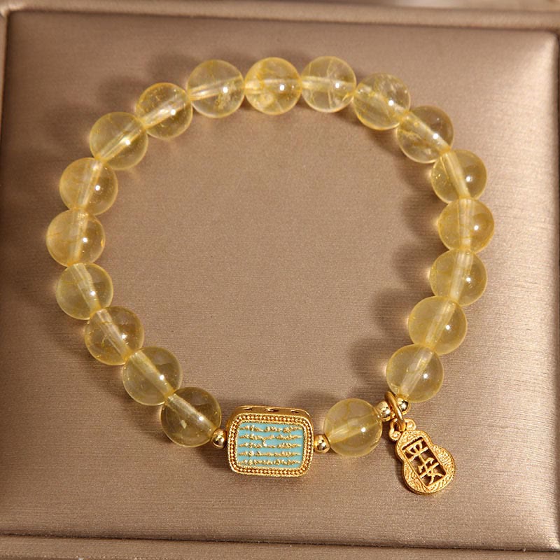 Buddha Stones天然シトリン 五経 寛大さ ブレスレット