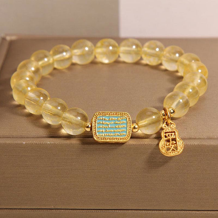Buddha Stones天然シトリン 五経 寛大さ ブレスレット
