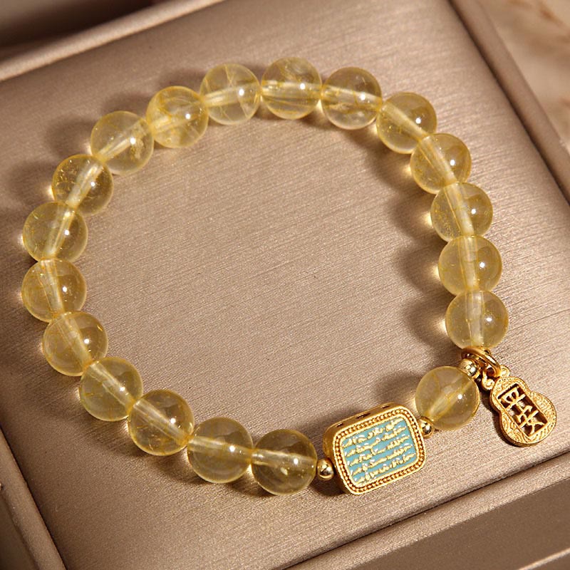 Buddha Stones天然シトリン 五経 寛大さ ブレスレット