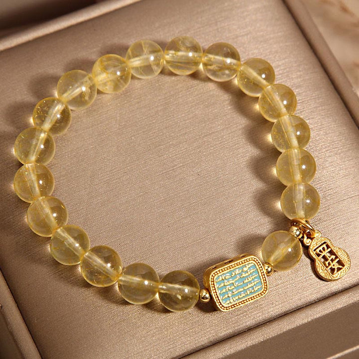 Buddha Stones天然シトリン 五経 寛大さ ブレスレット
