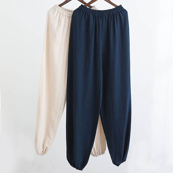 Buddha Stones 2点 Vネック メンズ 長袖シャツ トップパンツ 瞑想 禅 太極拳 コットンリネン 衣類セット - image 40