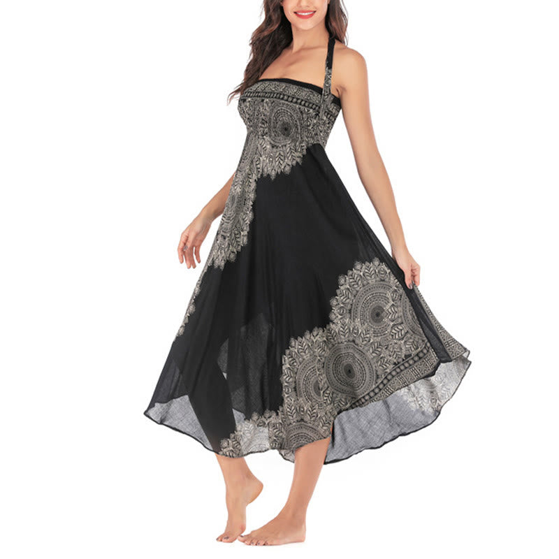 Buddha Stonesのツースタイルウェア、ボヘミアンマンダラフラワービーチスカートドレス - image 15