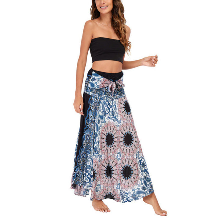 Buddha Stonesの2つのスタイルで着るボヘミアン曼荼羅フラワーウォータードロップレースアップスカートドレス - image 11