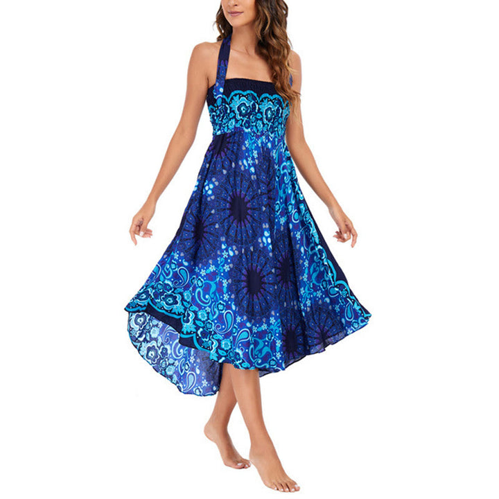 Buddha Stonesの2つのスタイルで着るボヘミアン曼荼羅フラワーウォータードロップレースアップスカートドレス - image 30