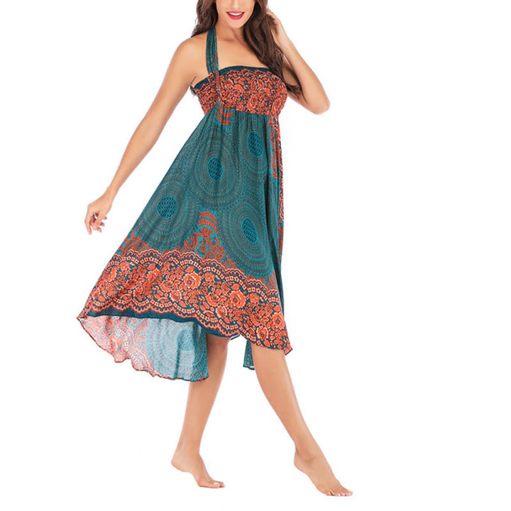 Buddha Stonesツースタイルウェア ボヘミアンコンパスローズフラワーレースアップスカートドレス - image 6