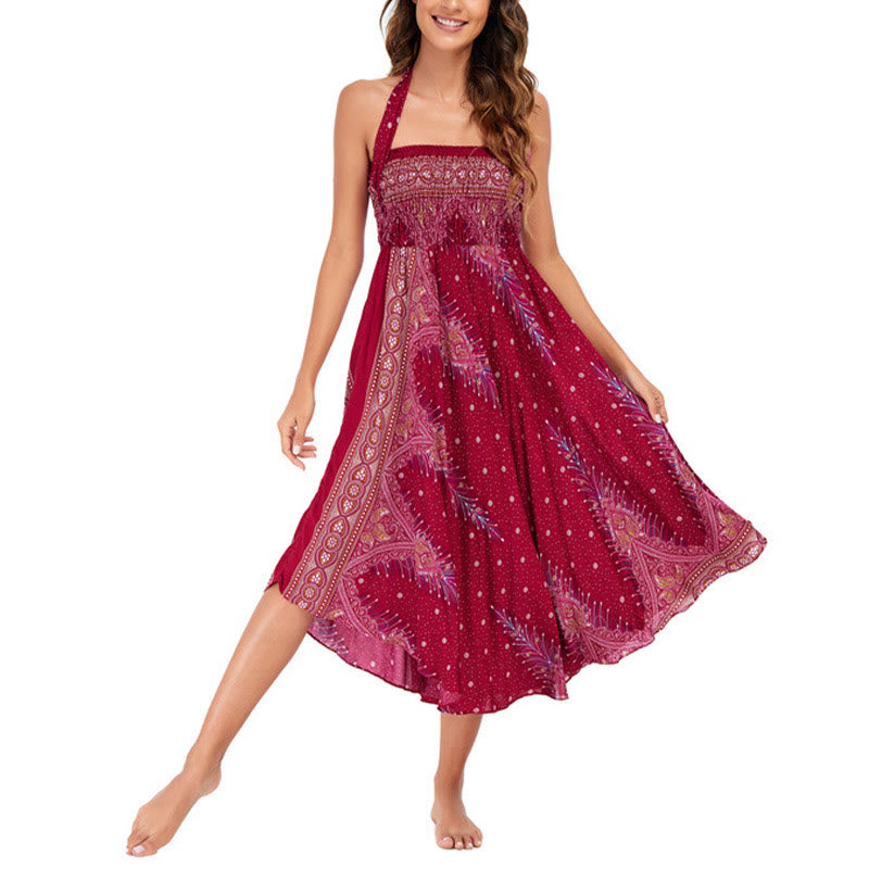 Buddha Stonesツースタイルウェア ボヘミアン サマー ピーコックフェザー レースアップ スカート ドレス - image 17