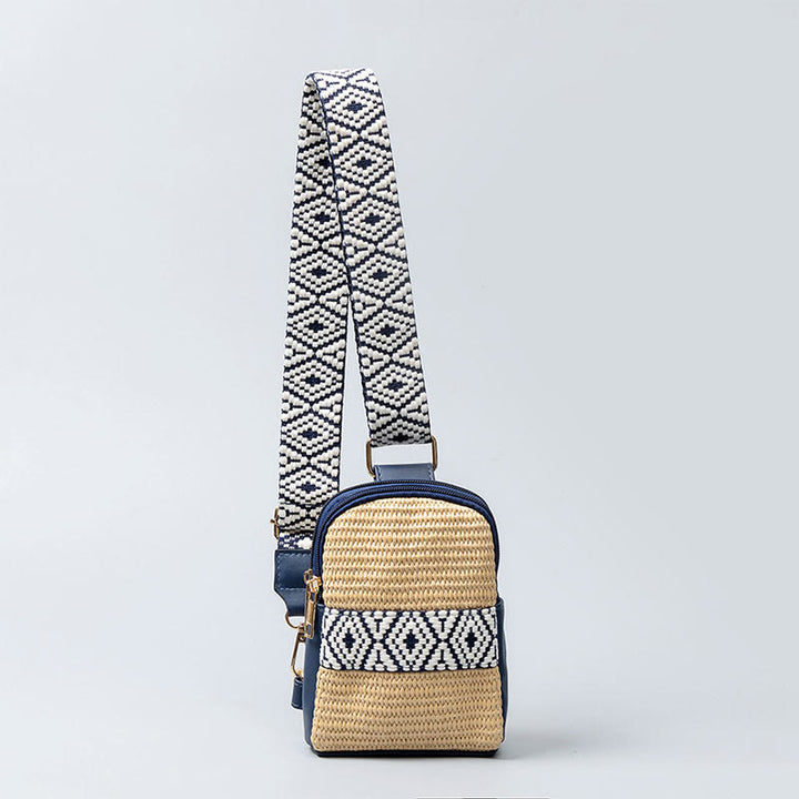 Buddha Stonesスモールジオメトリー ストロー編み クロスボディバッグ ショルダーバッグ