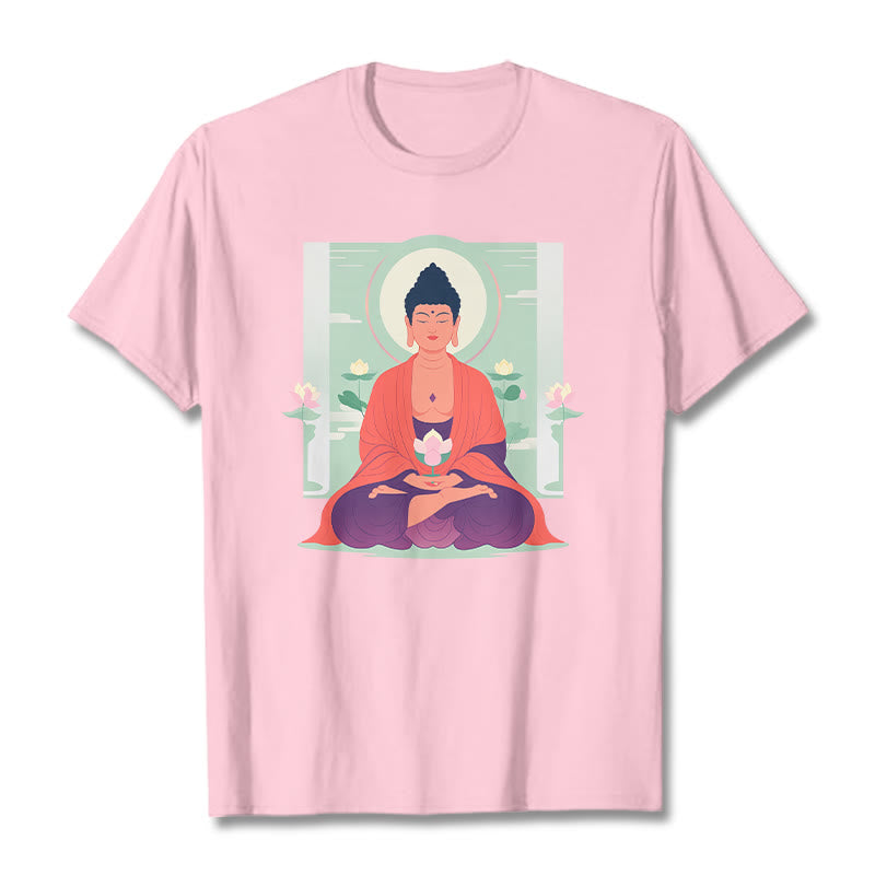 Buddha Stones、蓮の瞑想、仏陀のTシャツ - ライトピンク - 2XL - image 11