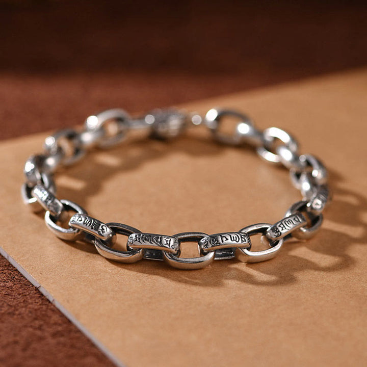 Buddha Stones925スターリングシルバー 六つの真実の言葉 知恵と静寂のブレスレット - image 3