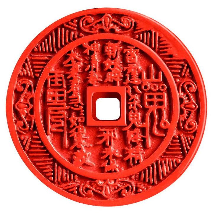 Buddha Stones天然辰砂 山の幽霊 お金を使う 八卦デザイン 祝福ネックレスペンダント