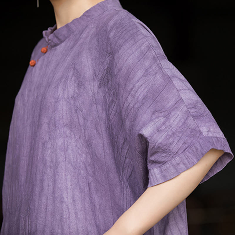 Buddha Stonesハンドメイド タイダイ ラミー リネン ミディドレス ワイドレッグ パンツ ポケット付き - image 3