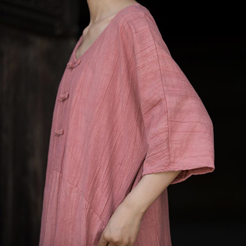 Buddha Stonesハンドメイド タイダイ ラミー リネン フロッグボタン ミディドレス ワイドレッグパンツ ポケット付き - image 20