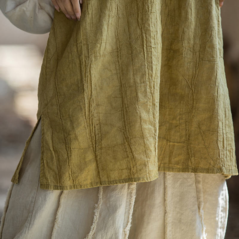 Buddha Stonesフロッグボタン ノースリーブ キャミソール ミディドレス ラミーリネン ワイドレッグパンツ ポケット付き - image 10