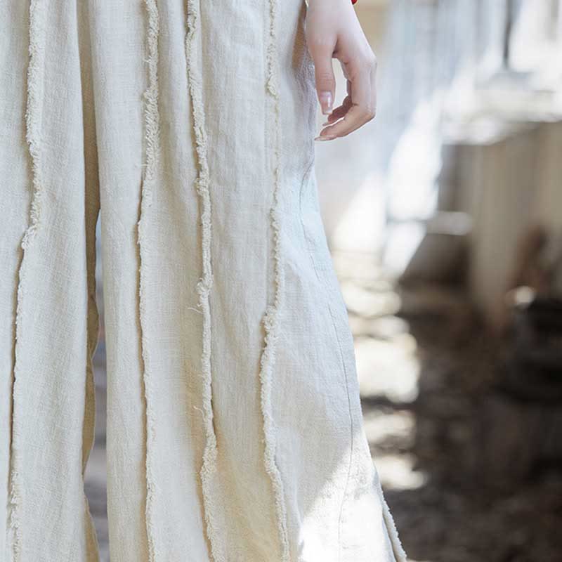 Buddha Stonesフロッグボタン ノースリーブ キャミソール ミディドレス ラミーリネン ワイドレッグパンツ ポケット付き - image 38