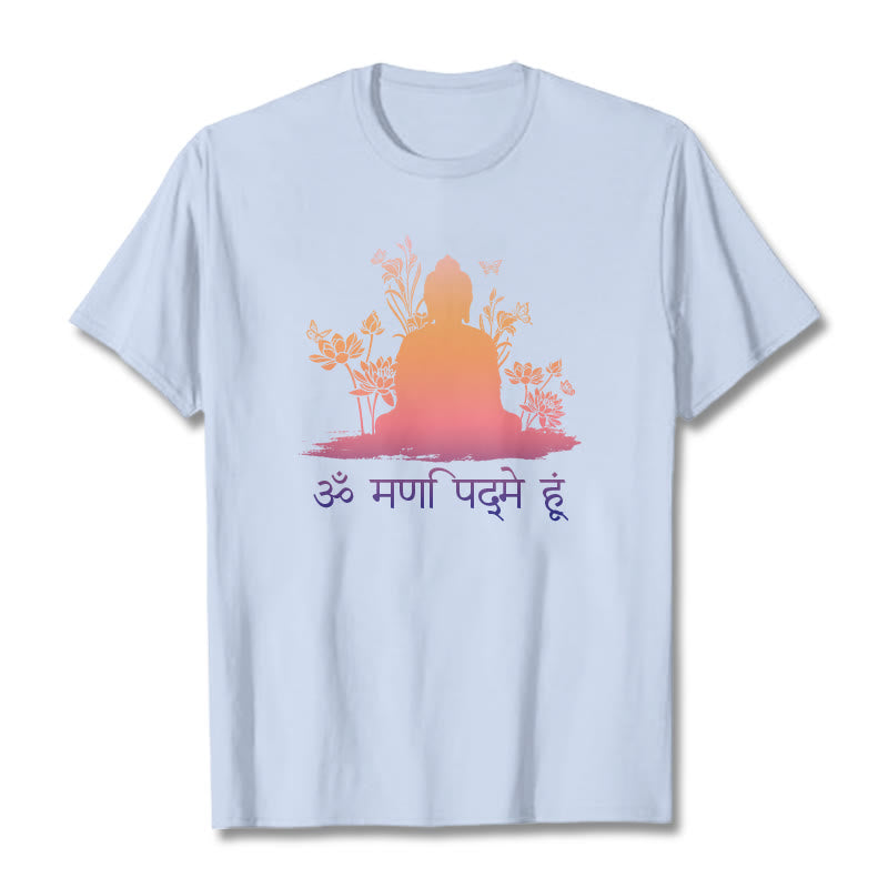 Buddha Stonesサンスクリット語 OM NAMAH SHIVAYA Tee Tシャツ - ライトシアン - 2XL - image 18