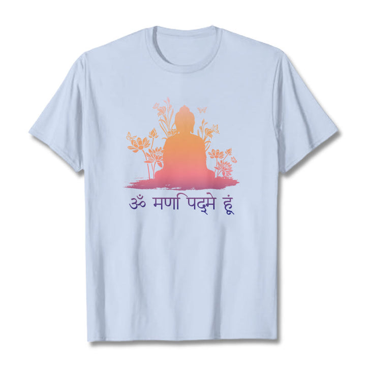 Buddha Stonesサンスクリット語 OM NAMAH SHIVAYA Tee Tシャツ - ライトシアン - 2XL - image 18