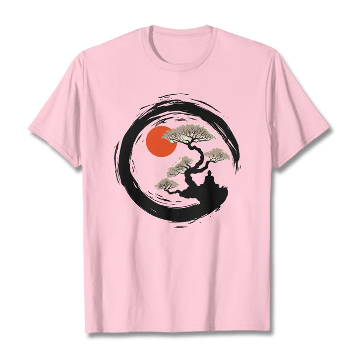 Buddha Stones、赤い太陽、松、禅サークル、瞑想、仏陀Tシャツ - ライトピンク - 2XL - image 13
