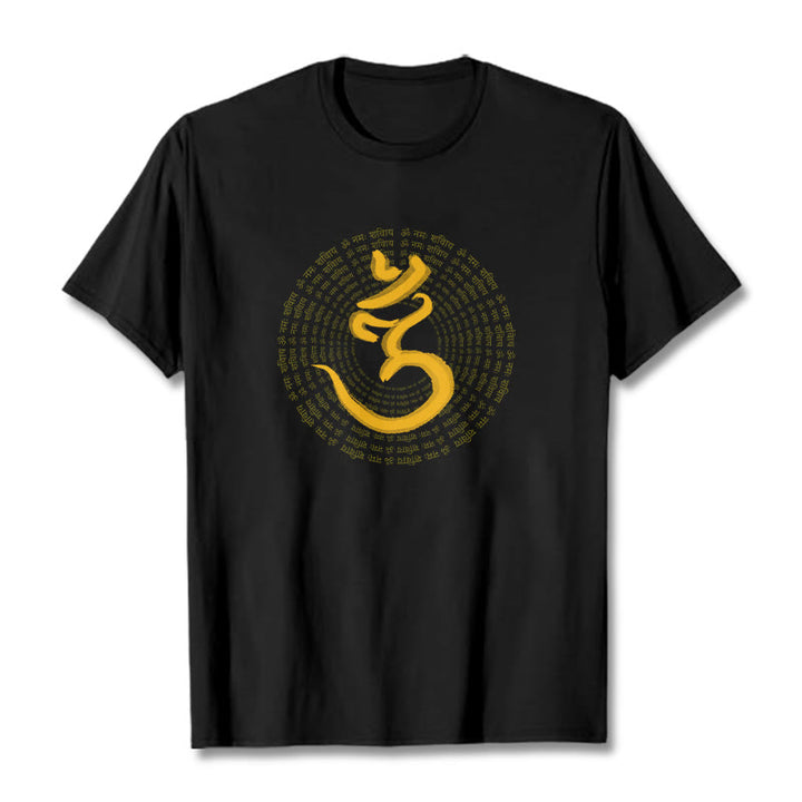 Buddha Stones 108 OM NAMAH SHIVAYA マントラ サンスクリット T シャツ - 黒 - 2XL - image 4