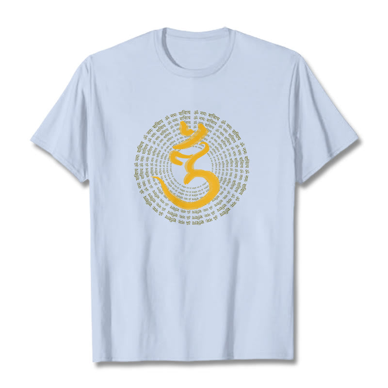 Buddha Stones 108 OM NAMAH SHIVAYA マントラ サンスクリット T シャツ - ライトシアン - 2XL - image 19