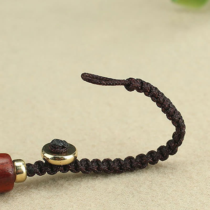 Buddha Stones銅貨 富を引き寄せる 黒檀 紫檀 幸運のキーホルダー 装飾