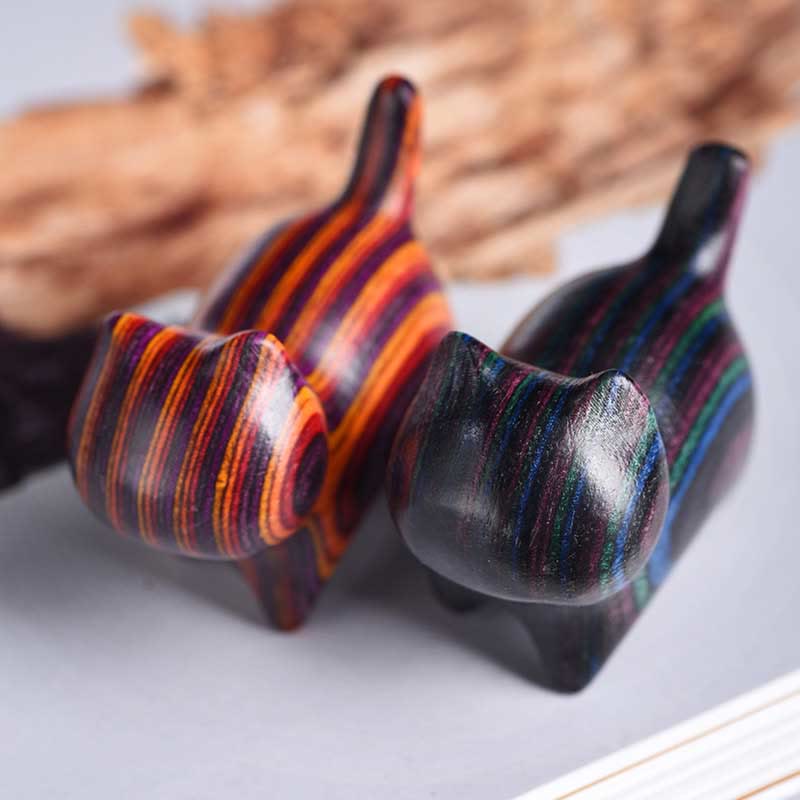 Buddha Stonesミニ猫子猫カラフルな木製かわいいペットの装飾 - image 2