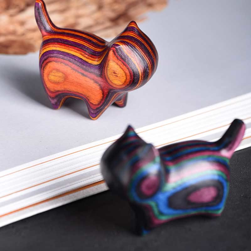 Buddha Stonesミニ猫子猫カラフルな木製かわいいペットの装飾 - image 9