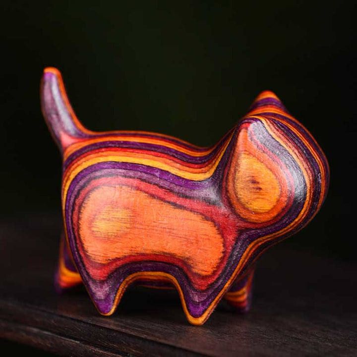 Buddha Stonesミニ猫子猫カラフルな木製かわいいペットの装飾 - image 4