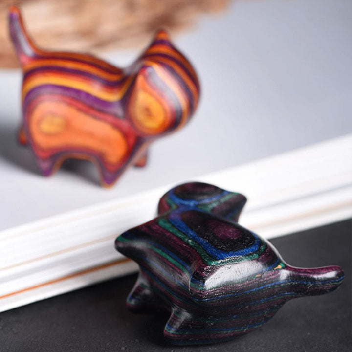 Buddha Stonesミニ猫子猫カラフルな木製かわいいペットの装飾 - image 10