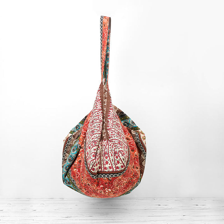 Buddha Stonesカラーストライプ柄コットンショルダーバッグ - image 5