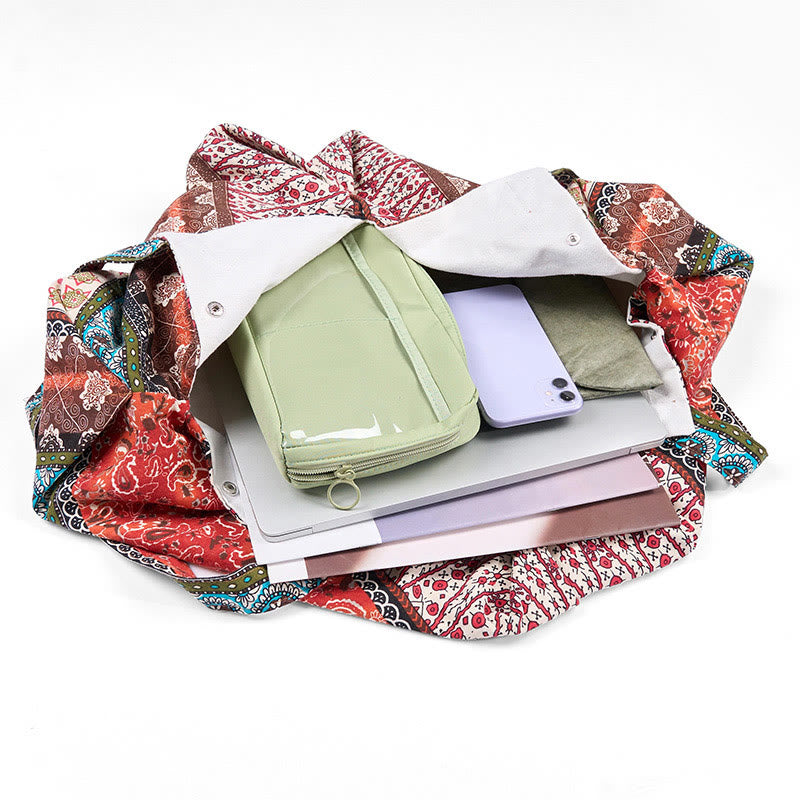 Buddha Stonesカラーストライプ柄コットンショルダーバッグ - image 6