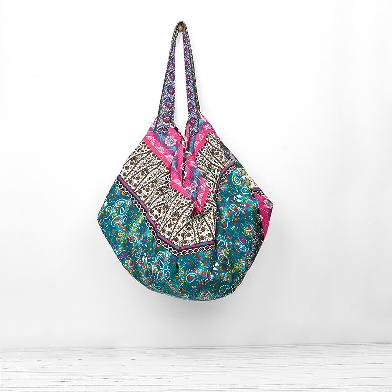 Buddha Stonesカラーストライプ柄コットンショルダーバッグ - image 15