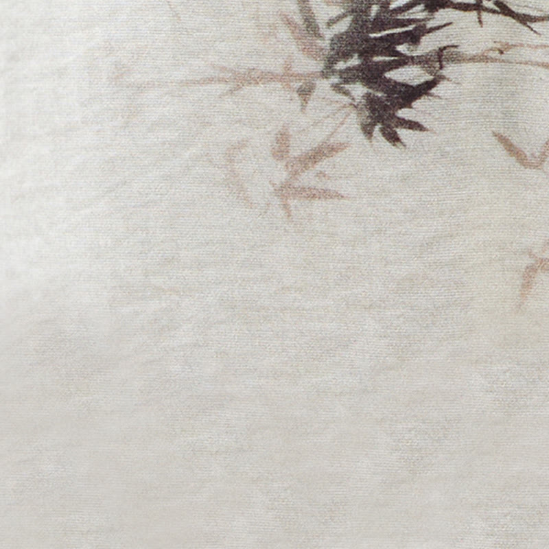 Buddha Stones竹葉プリントVネックレースアップフロッグボタンシャツTシャツ - image 13