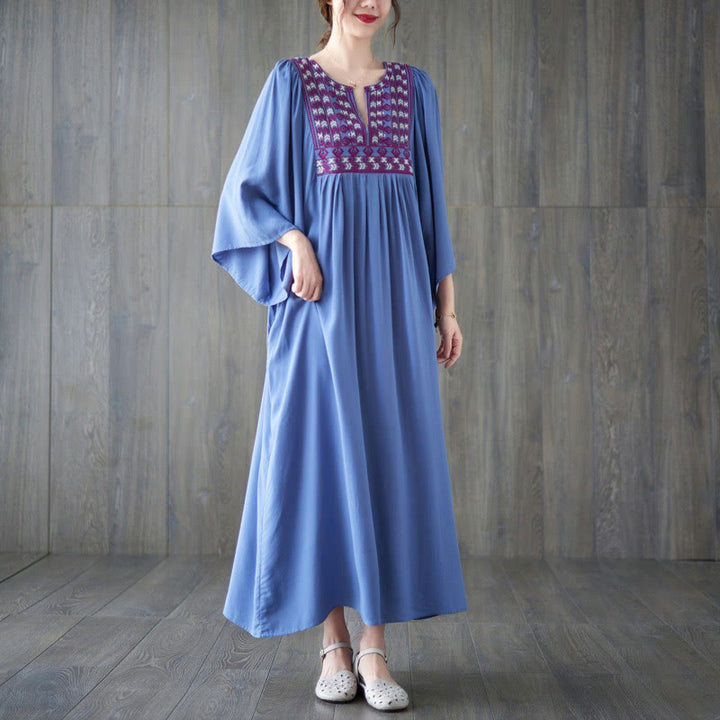 Buddha Stones刺繍入りノッチラッフルヘムミディドレス（ポケット付き） - image 18