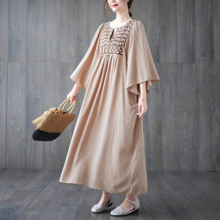 Buddha Stones刺繍入りノッチラッフルヘムミディドレス（ポケット付き） - image 31